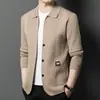 2024 primavera y otoño nuevo suéter de punto para jóvenes para hombres abrigo para hombres casual para hombres color sólido una generación de cabello
