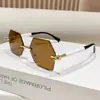 Óculos de Sol Poligonais Sem Aro Moda Europeia e Americana 2026 para Homens, Óculos de Sol Personalizados e de Alta Qualidade para Proteção Solar ao Ar Livre para Homens