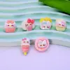 Pegamento de Crema Brillante de Dibujos Animados Gato Bola de Arroz Papas Fritas Accesorios de Resina DIY Pasador Tocado Accesorios para el Cabello Venta al por Mayor