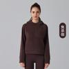 Jaqueta Esportiva Casuais de Lã Ao Grão Outono e Inverno Nova Solta com Capuz Roupas de Yoga com Forro de Lã Espessada com Zíper Quente Versátil