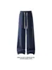 Pantalones Casuales de Sarga para Hombre 2026 Primavera Nuevo Retro Americano Moderno Versátil Corte Holgado Talla Grande Cintura Elástica Pantalones Rectos