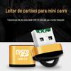Leitor de cartão USB portátil para carro, mini leitor de cartão micro SD/TF para celular