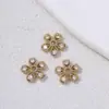Chapado en Oro de 18K Flor de Copo de Nieve de Circonita Soporte Tapa de Copo de Nieve Separador Joyería de Cuentas Hecha a Mano Accesorios Materiales Hechos a Mano