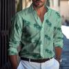 Cross-Border camisa de praia masculina masculina estilo havaiano camisa impressão digital cardigan casual camisa de manga comprida