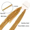 Cadena para Clavícula de Acero Inoxidable Chapado en Oro al Vacío para Horno de 18K Cadena de Perlas para Mujer 40+5 Cadena Lateral de Acero de Titanio
