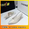 Zapatillas Estilo Francés Puro Deseo Baotou para Mujer 2025 Primavera y Verano Nueva Ropa de Exterior Tacón de Aguja Hada Perezosa Tacones Altos