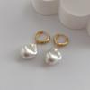 S925 prata agulha alta qualidade luz luxo brincos francês nicho design sentido 14k metal barroco brincos de contas para mulheres