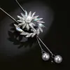 Accesorios de collar colgante para ropa ajustables que no se decoloran para mujer Corea del Sur otoño e invierno cadena clásica para suéter joyería larga de aleación