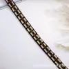 Cinta Tejida Fina Marrón y Dorada Vintage, Borde de Color Contrastante, Cinta Estilo Chanel, Flor Decorativa Hecha a Mano para Trajes, Cheongsams y Bolsos
