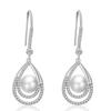 RAKOL estilo coreano nuevos aretes de perlas clásicos retro aretes colgantes huecos vestido de fiesta nupcial aretes de botón