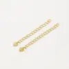 Corrente de Extensão para Colar Ouro Real Banhado a Cobre 18K Preserva Cor Corrente de Acabamento Gota Coração Estrela Acessórios para Joias DIY Pulseira