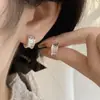 Pendientes de Plata de Ley S925 con Forma de C Martillados Plegados Diseño de Nicho de Alta Gama de Moda Ins Pendientes Unisex