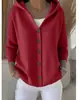 Suéter con Capucha de Punto Europeo y Americano con Botones 2025 Chaqueta Cardigan Otoño e Invierno Nueva Moda Casual de Color Puro Ropa para Mujer