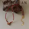 Nuevo Original Nuevo Estilo Chino Retro Moda Collar de Pony Esmalte Rojo, Lujo Ligero, Sensación de Alta Gama, Cadena Versátil para Clavícula para Mujeres