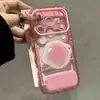 Soporte de espejo con pegatina de fruta se vuelve instantáneamente adecuado para el teléfono Apple 17 iphone 16promax funda arcoíris color caramelo