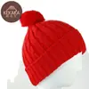 Versión coreana del nuevo gorro de bola de invierno gorro de lana gorro de punto gorro trenzado trenzado gorro al por mayor Tarjeta Coska