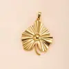 Colgante Individual Transfronterizo Nuevo Acero de Titanio Joyería DIY para Mujeres, Accesorios de Collar de Acero Inoxidable de Hoja y Flor Prensadas en Aceite de Gama Alta