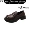 Em estoque~Mocassins marrons de sola grossa para mulheres, para o trabalho, de calçar, sapatos pequenos de couro, Mary Janes de sola macia, sapatos únicos JK japoneses