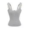 Camisola de Verano Dulce y Picante con Encaje Pure Desire para Mujer 2025 Nuevo Estilo Acanalada Ajustada Hermosa Espalda Sexy Camiseta Base