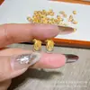 Colgante Accesorio de Cobre Dorado con Cristal Blanco para la Buena Fortuna, Pequeño Amuleto para Pulsera DIY