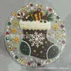 Decoración Colgante de Corona de Santa de Nuevo Producto Transfronterizo Colgante Artesanal de Acrílico con Piedras Navideñas
