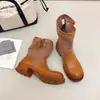 Botas de Tela Patchwork, Botas de Moda de Tacón Alto Vintage Nuevas para Mujer de Media Pantorrilla, Estilo Occidental de Cuero Sintético Primavera/Otoño 2026