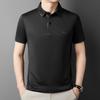 2024 verão nova manga curta masculina meia-idade solto masculino t-shirt lapela cor sólida casual polo camisa masculina atacado