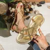 Comercio Exterior Europeo y Americano Tallas Grandes 2026 Verano Nuevas Chanclas Planas Sandalias de Playa para Mujer Tejidas