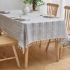 Toalha de mesa estilo country listrado vintage francês Toalha de mesa bordada de alta qualidade Toalha de mesa de centro