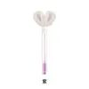 Pincel de Cílios com Pom-Pom, Fivela Dourada de Rosto Sorridente, Embalado em Tubo para Venda por Atacado, Curvador de Cílios Descartável com Cabo de Cristal, Pincel para Sobrancelhas, Ferramenta de Beleza para Cílios