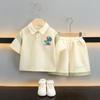 Conjunto de Ropa de Verano Nuevo para Niños 2026, Camisa Polo para Niños, Ropa de Verano para Niños, Conjunto de Manga Corta de Dinosaurio para Bebé Niño