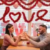 Pompónes con Forma de Corazón de San Valentín Más Vendidos Transfronterizos Decoración de Atmósfera de Corazón para Aniversario y Confesión de San Valentín