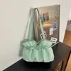 Bolso de mano dulce con lazo para mujer, bolso de hombro de gran capacidad, bolso tote de alta gama, bolso casual de lunares para debajo del brazo