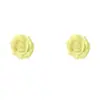 Pendientes de botón de flor de rosa de resina de color macarrón dulce estilo europeo y americano para mujer Pendientes de moda de lujo ligero Pendiente transfronterizo