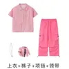 Ropa Trendy Infantil de Street Dance Niños y Niñas Marca Hip-Hop Traje Holgado Pantalones Cargo Hip-Hop Atuendo de Presentación Verano