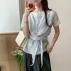 Camisa Minimalista de Manga Corta Entallada a la Cintura con un Toque Sofisticado y de Alta Gama, Moda Femenina Estilo Coreano, Nuevo Modelo de Verano 2026