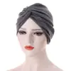 Amazon europeo y americano nuevo tela elástica frente cruz color caramelo base gorra india gorra césped gorro pullover quimioterapia
