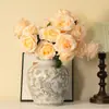 Jarrón de cerámica vintage, pintado a mano, con borde dorado. Vaso decorativo de porcelana estilo europeo, de lujo ligero. Adecuado para decoración del hogar, bodas y como pieza decorativa. Disponible al por mayor