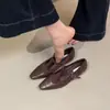 Nuevos Zapatos de Tacón Bajo Puntiagudos Estilo Retro Otoño/Invierno 2026 para Mujer, Zapatos Cuadrados de Carácter Estilo Británico Brogues Mary Janes