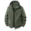 Jaqueta masculina plus size, jaqueta casual com capuz para atividades ao ar livre, jaqueta masculina à prova de vento com forro de fleece, repelente à água, quente, para trabalho, casaco de inverno