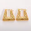 Pendientes de Acero Inoxidable Transfronterizos para Mujer, Clips para Orejas de Círculo Irregular Geométrico de Moda, Pendientes de Acero de Titanio Dorado al por Mayor