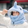Gorro de esquí protección para los oídos pasamontañas cálido chapa forma de dibujos animados tiburón ciclismo esquí lindo casco de nieve gorro