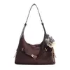 Bolsa Tote Retrô Casual de Grande Capacidade para Mulheres 2025 Inverno Nova Tendência Moda Nicho Luxo Leve Ombro Único Transversal