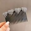 Nuevo Pinza para el Cabello con Flequillo de Pata de Gallo a Cuadros Blanco y Negro Peine para Peinar Hacia Atrás Cabeza Pinza para Cabello Roto Estilo Coreano Flequillo Versátil Elegante