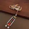 Horquilla de Borla de Fénix Estilo Antiguo Accesorios Hanfu Qipao Pasador de Pelo de Perla Retro de Gama Alta Tocado Joyería al por Mayor para Mujeres