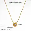 Colar Cruzado de Moda com Pingente de Diamante Colorido em Ouro 18K Aço Inoxidável Corrente Simples e de Alto Padrão Cravejada com Diamantes para Clavícula Que Não Desbota