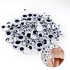 Com olhos adesivos preto e branco móveis, adesivos de olho de animal, material de acessórios de movimento ocular tridimensional feito à mão DIY