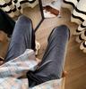 Al final de los pantalones de terciopelo de pierna ancha 2022 primavera y otoño populares para mujer cintura alta holgados versátiles casuales rectos con cordón