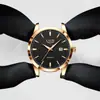 Reloj de Cuarzo para Hombre Lige de Negocios con Calendario Simple, Tres Manecillas, Correa de Cuero, Resistente al Agua, Deportivo Luminoso 89143