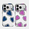 Selección de Productos Transfronterizos Azul Graffiti Líneas Corazón Forma de Corazón iPhone 17 Doble Capa Funda para Teléfono Manzana 18Pm Película Protectora